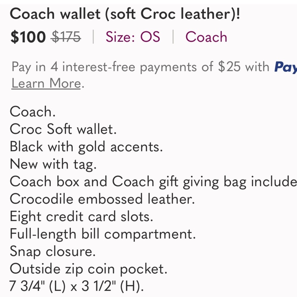 LAST ONE! Coach wallet! - Picture 6 of 6